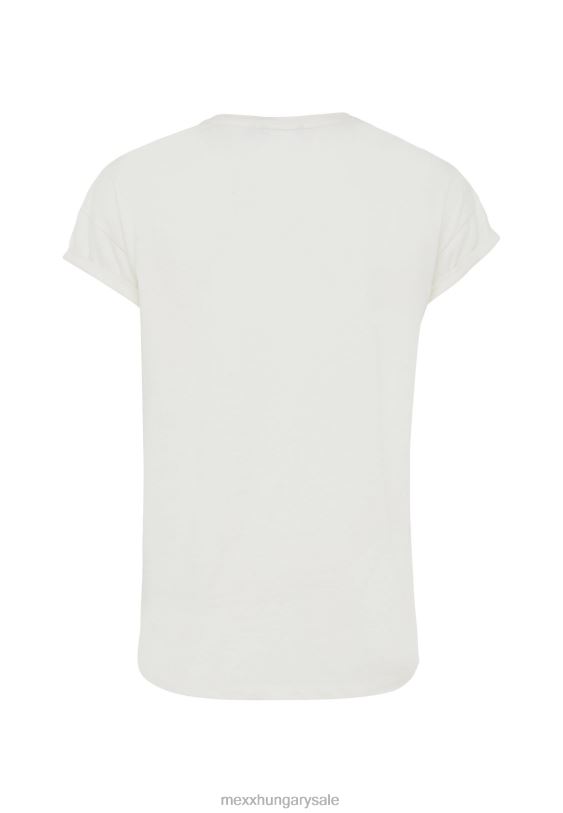 XV8H628 nők Mexx rövid ujjú póló grafika törtfehér bézs