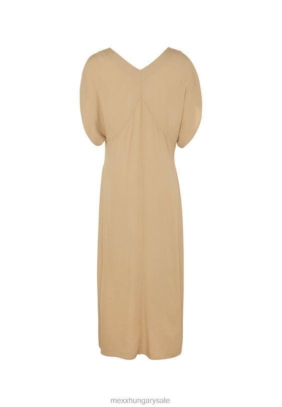 XV8H629 nők Mexx hosszú V-nyakú ruha ujjú homok bézs