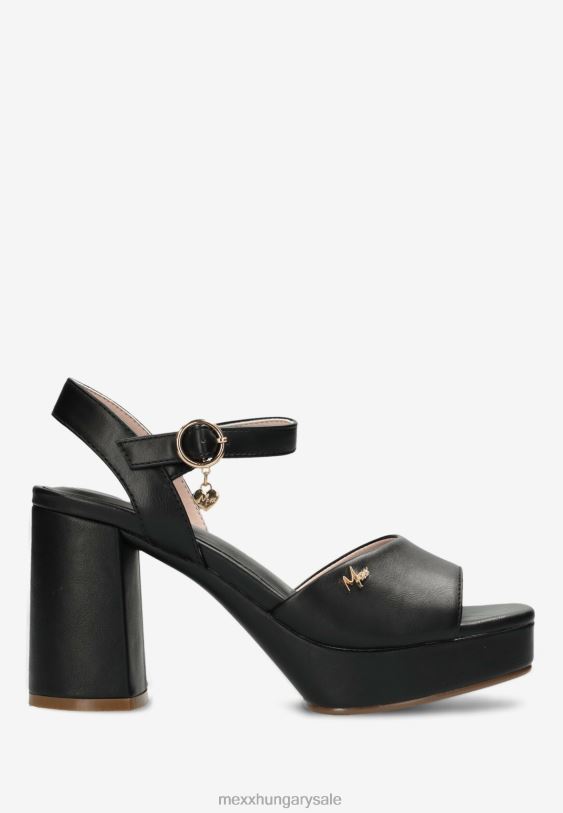 XV8H6292 nők Mexx sarkú szandál lou fekete schwarz