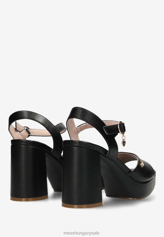XV8H6292 nők Mexx sarkú szandál lou fekete schwarz