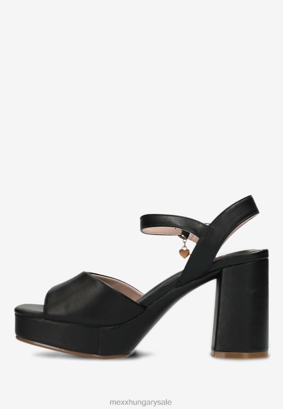 XV8H6292 nők Mexx sarkú szandál lou fekete schwarz