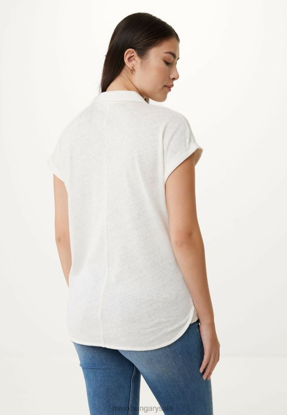 XV8H63 nők Mexx rövid ujjú póló törtfehér bézs