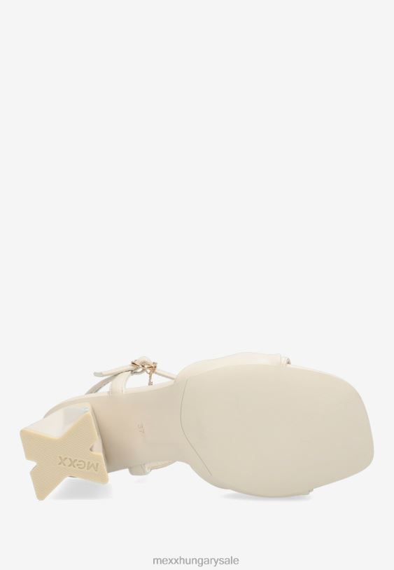 XV8H6324 nők Mexx sarkú szandál lauren kavics fehér