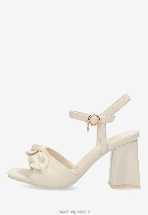 XV8H6324 nők Mexx sarkú szandál lauren kavics fehér