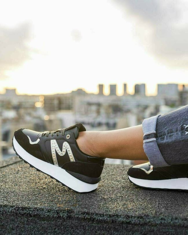 XV8H6347 nők Mexx sneaker juju spark fekete/ezüst schwarz
