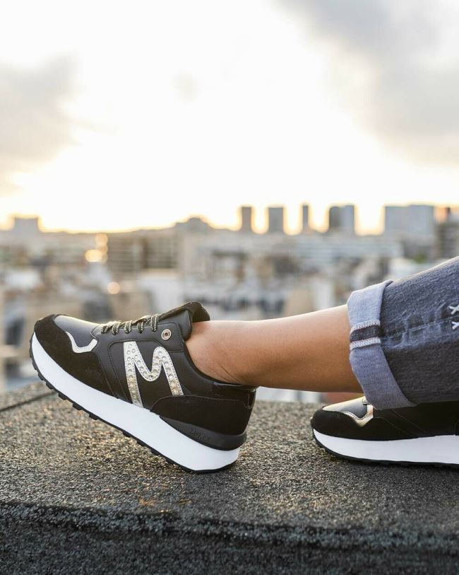 XV8H6348 nők Mexx sneaker juju- szikra fekete/arany schwarz
