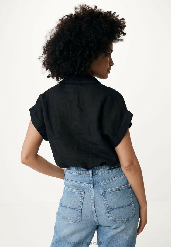 XV8H638 nők Mexx rövid ujjú blúz fekete schwarz