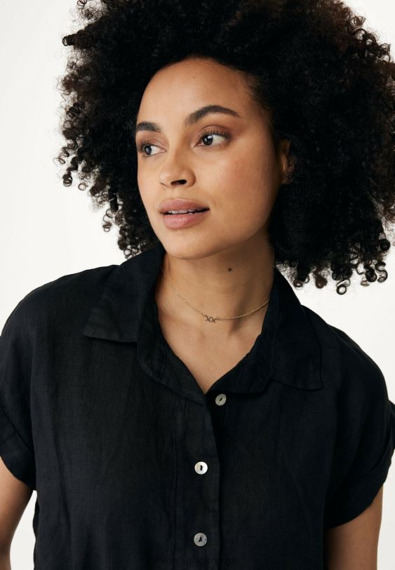 XV8H638 nők Mexx rövid ujjú blúz fekete schwarz