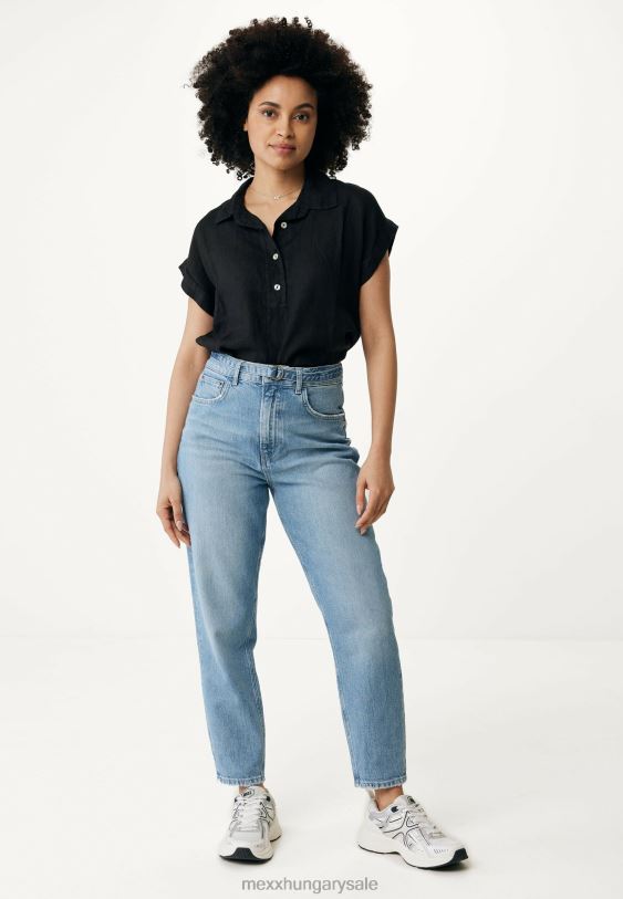 XV8H638 nők Mexx rövid ujjú blúz fekete schwarz