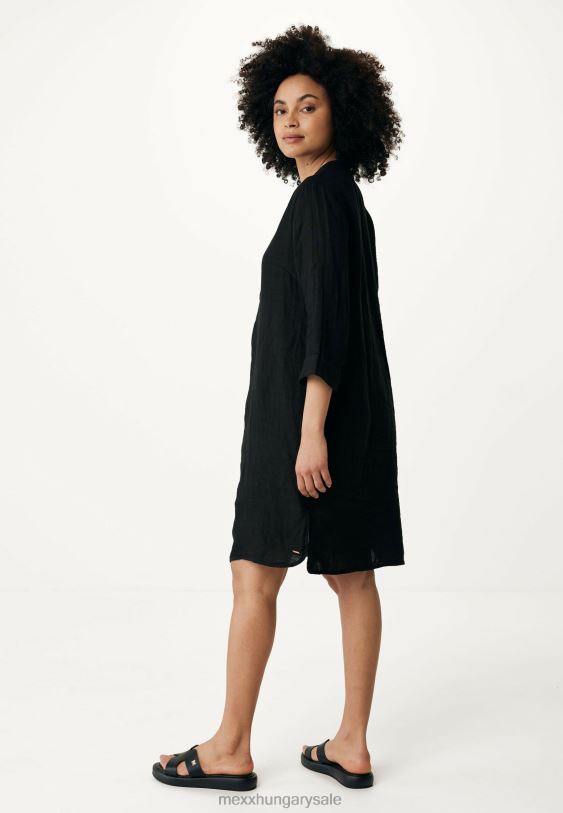 XV8H639 nők Mexx vászonruha fekete schwarz