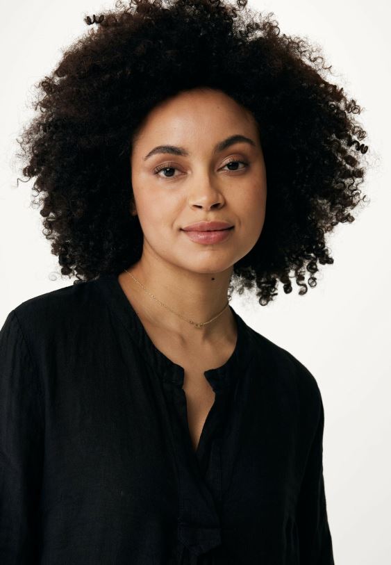 XV8H639 nők Mexx vászonruha fekete schwarz