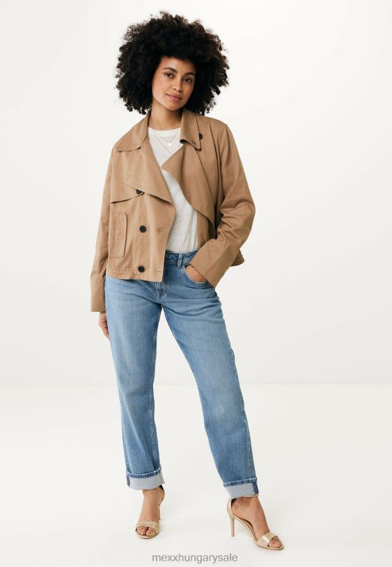 XV8H640 nők Mexx rövid trenccoat túlméretezett sötét homok barna