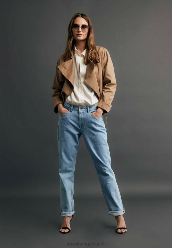 XV8H640 nők Mexx rövid trenccoat túlméretezett sötét homok barna