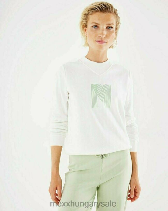 XV8H6407 nők Mexx húzott nyakú pulóver törtfehér fehér