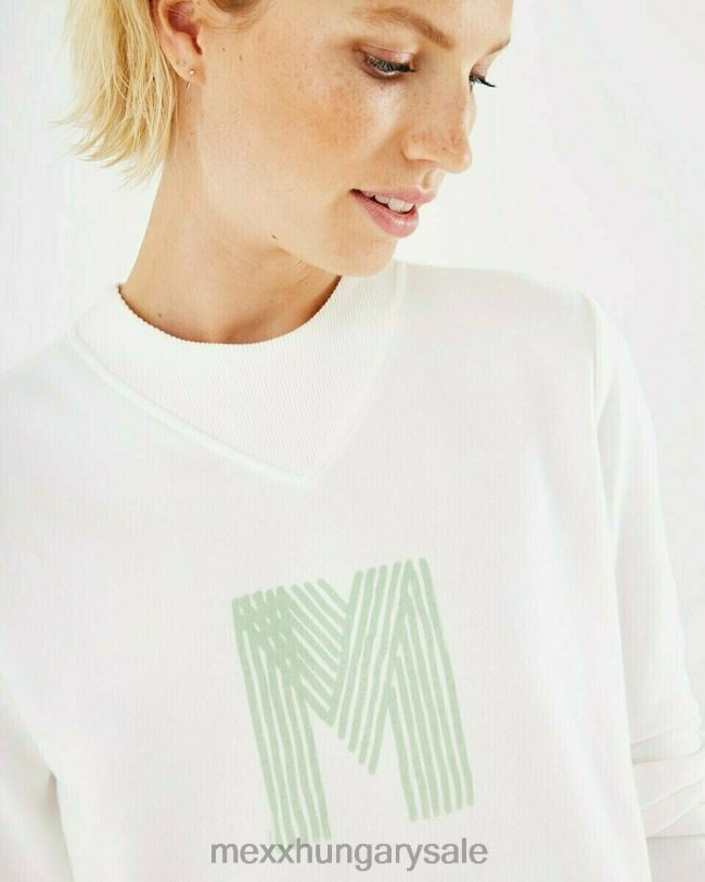 XV8H6407 nők Mexx húzott nyakú pulóver törtfehér fehér