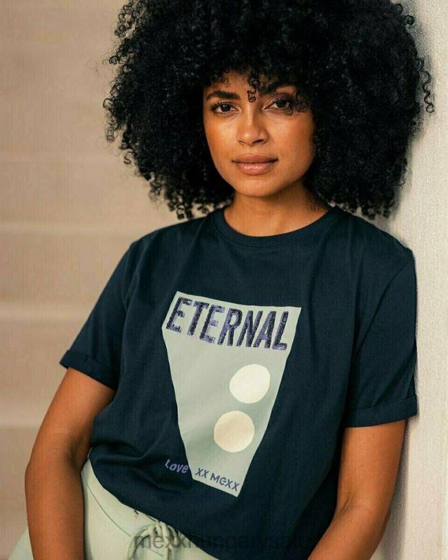 XV8H6408 nők Mexx crewneck póló sötétkék kék