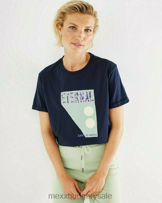 XV8H6408 nők Mexx crewneck póló sötétkék kék