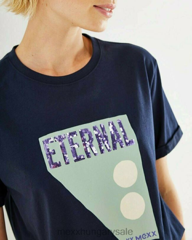 XV8H6408 nők Mexx crewneck póló sötétkék kék