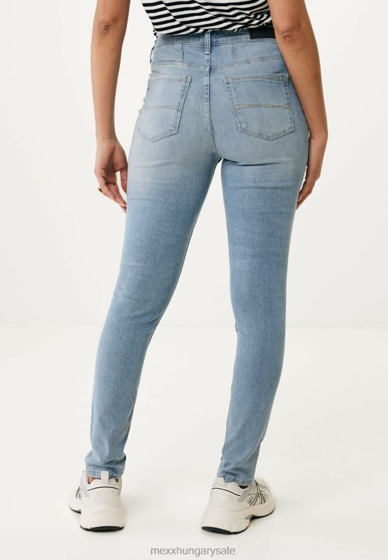 XV8H641 nők Mexx magas derekú szűk lábú farmer világos vintage kék