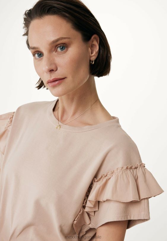 XV8H642 nők Mexx felső fodros ujjú akt bézs