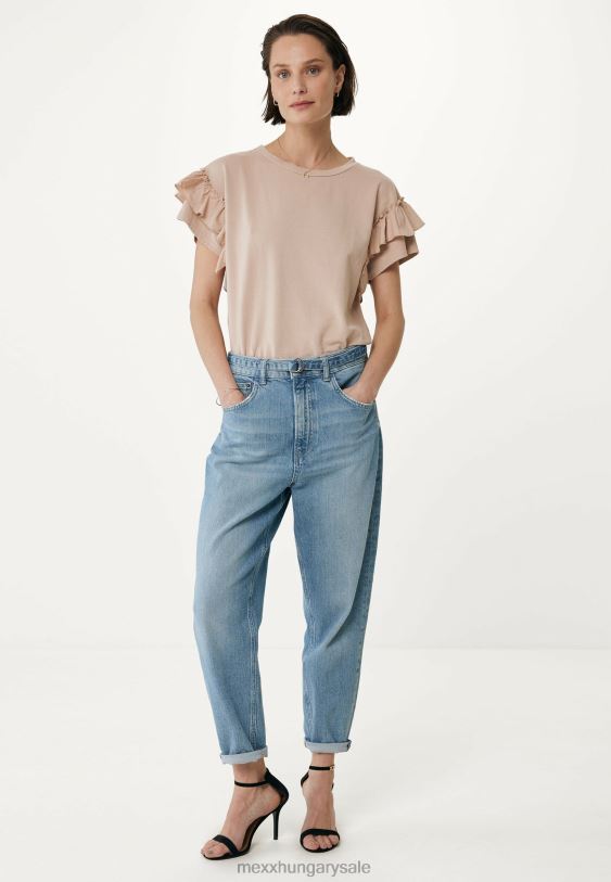 XV8H642 nők Mexx felső fodros ujjú akt bézs