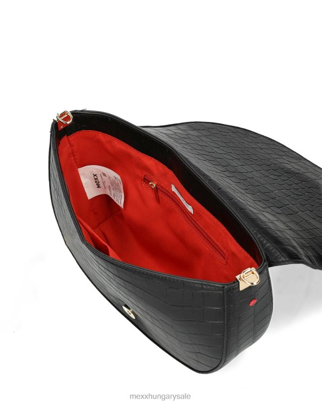XV8H6428 nők Mexx croco halfmoon crossbody táska fekete