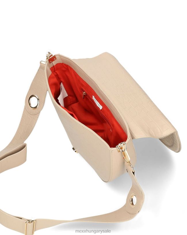 XV8H6429 nők Mexx croco halfmoon crossbody táska ekrü