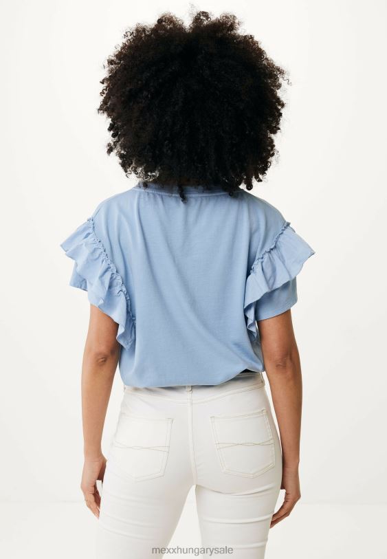 XV8H643 nők Mexx felső fodros ujjú baba kék