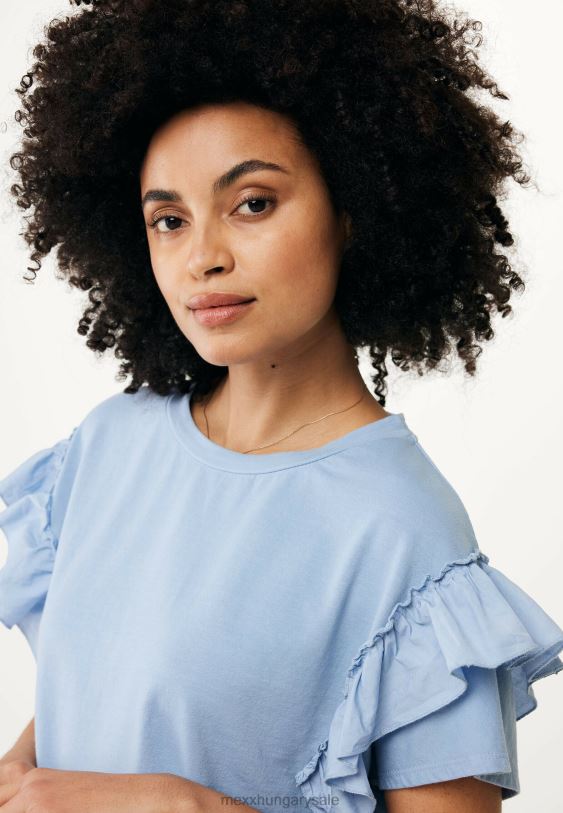 XV8H643 nők Mexx felső fodros ujjú baba kék