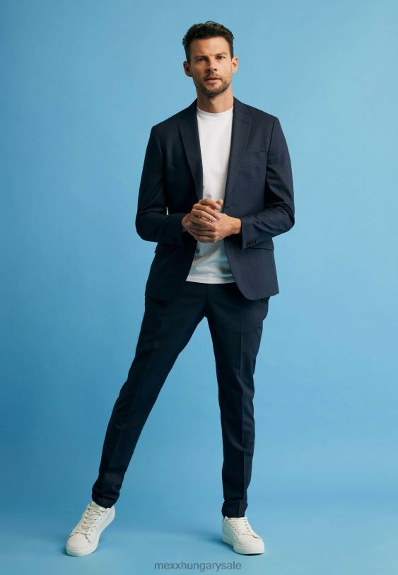 XV8H6467 férfiak Mexx egymellű kockás blézer haditengerészet kék