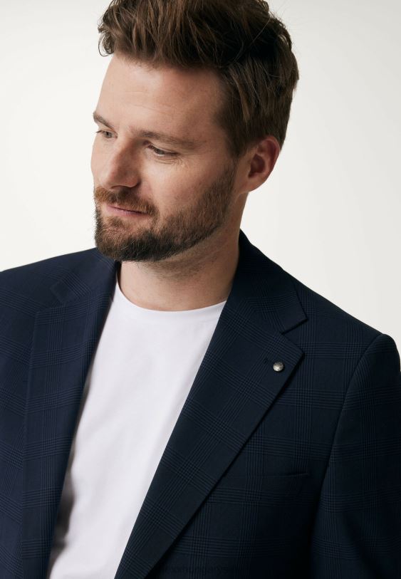 XV8H6467 férfiak Mexx egymellű kockás blézer haditengerészet kék