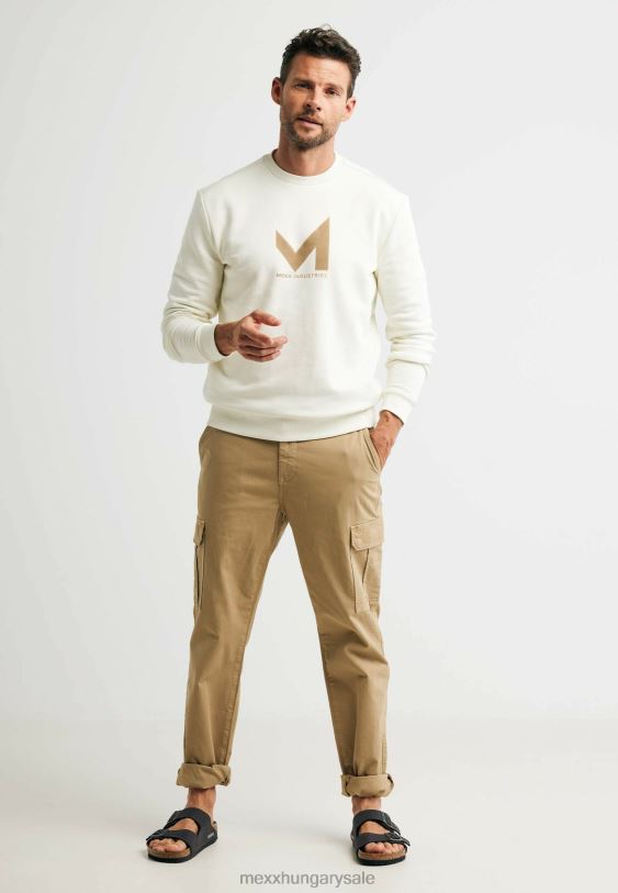 XV8H6468 férfiak Mexx legény nyakú pulóver törtfehér bézs