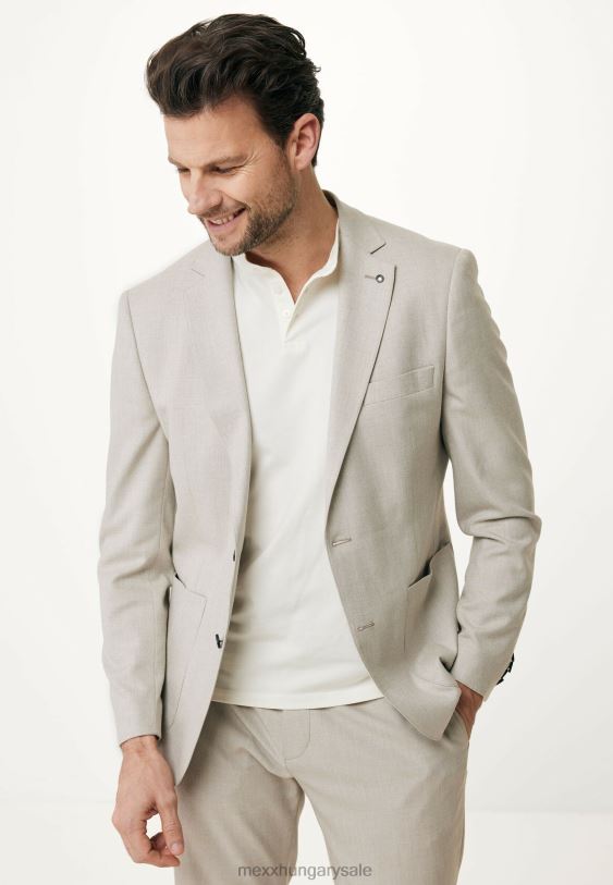 XV8H6469 férfiak Mexx sztreccs szövet egysoros blézerhomok bézs