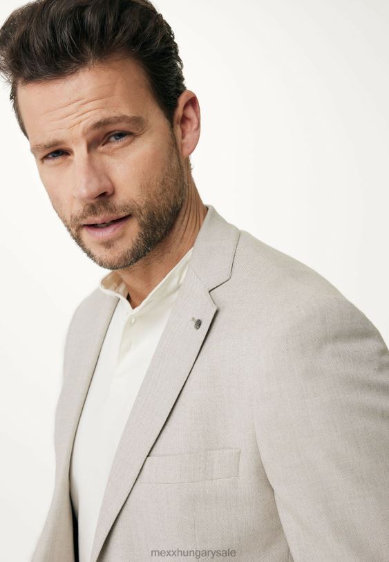 XV8H6469 férfiak Mexx sztreccs szövet egysoros blézerhomok bézs