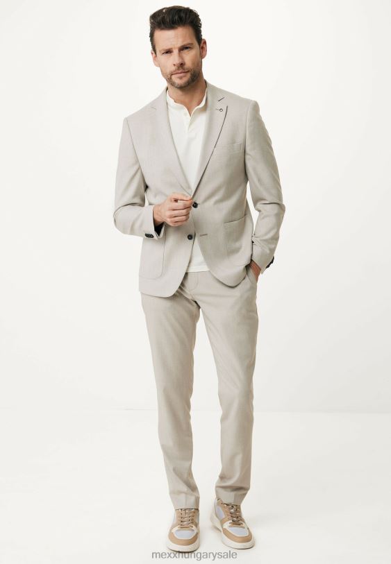 XV8H6469 férfiak Mexx sztreccs szövet egysoros blézerhomok bézs