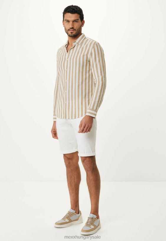 XV8H6470 férfiak Mexx ing csíkos bézs