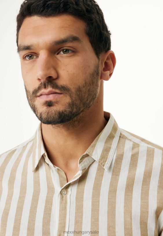 XV8H6470 férfiak Mexx ing csíkos bézs