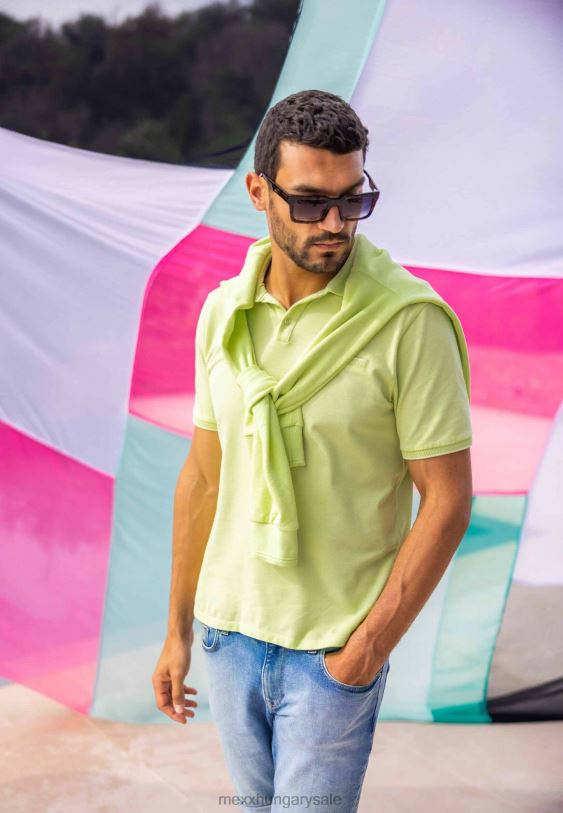 XV8H6479 férfiak Mexx rövid ujjú polo lime pamut