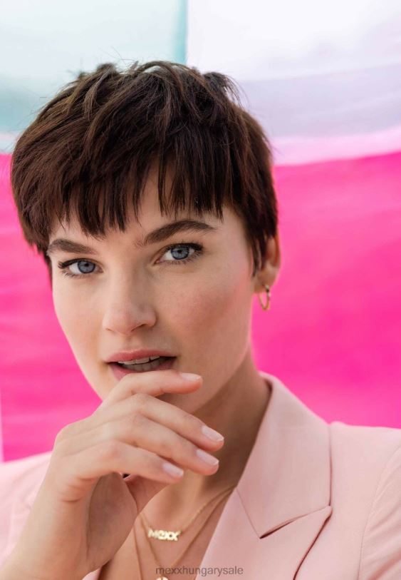 XV8H648 nők Mexx vászon egysoros blézer rózsaszín