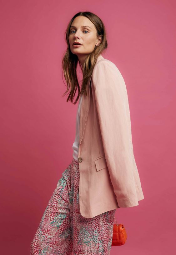 XV8H648 nők Mexx vászon egysoros blézer rózsaszín