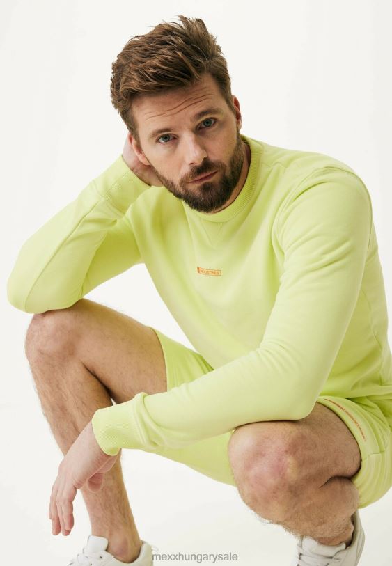 XV8H6481 férfiak Mexx pulóver kis lime-mintás mellkassal sárga