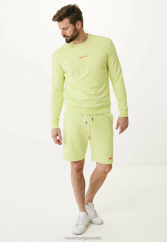 XV8H6481 férfiak Mexx pulóver kis lime-mintás mellkassal sárga