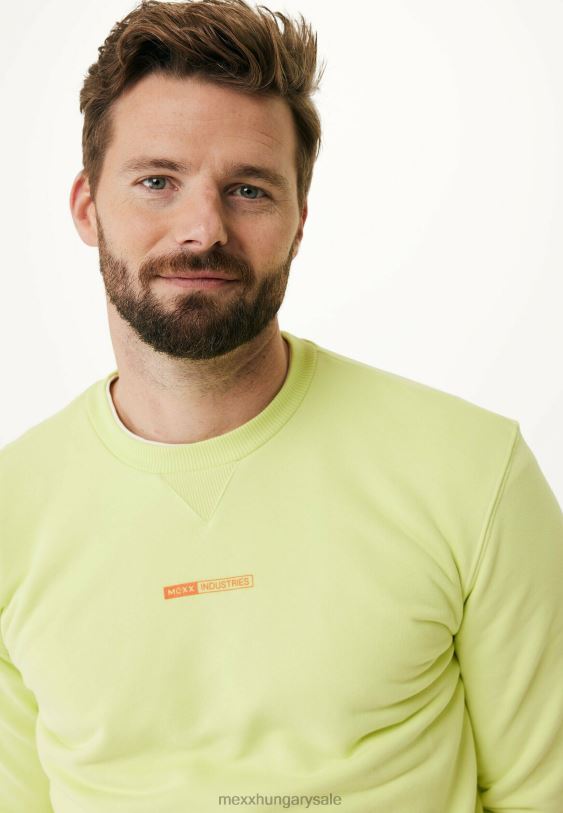 XV8H6481 férfiak Mexx pulóver kis lime-mintás mellkassal sárga