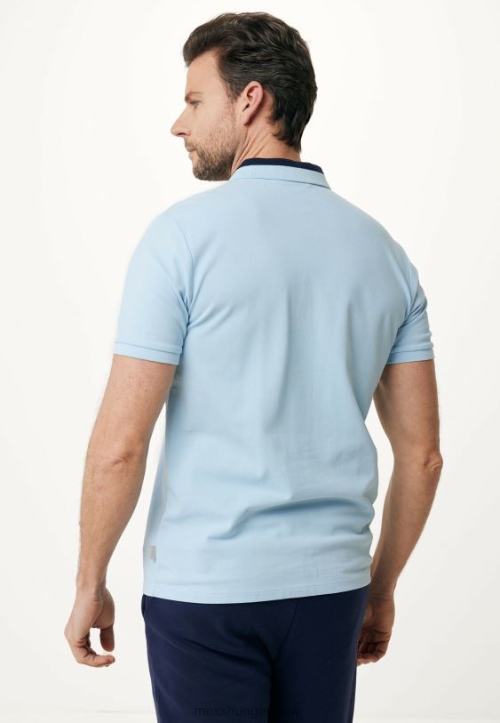 XV8H6483 férfiak Mexx rövid ujjú polo színes blokk gallér friss kék