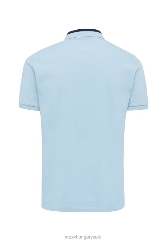 XV8H6483 férfiak Mexx rövid ujjú polo színes blokk gallér friss kék