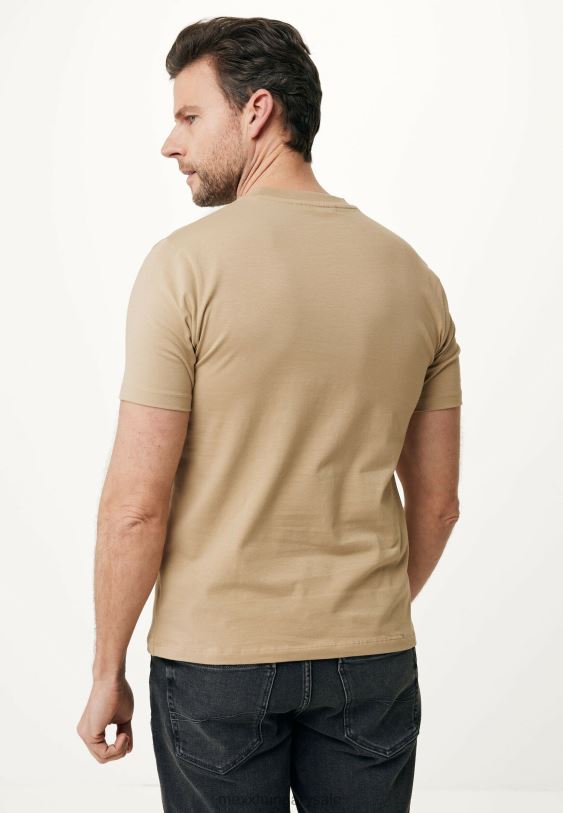 XV8H6486 férfiak Mexx póló rövid ujjú gumimintás homok bézs