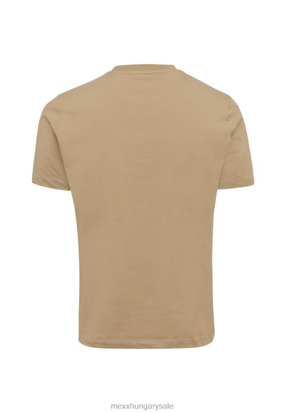 XV8H6486 férfiak Mexx póló rövid ujjú gumimintás homok bézs