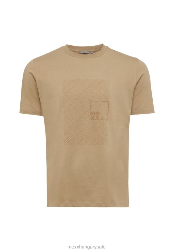 XV8H6486 férfiak Mexx póló rövid ujjú gumimintás homok bézs