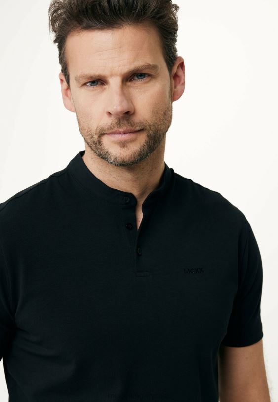 XV8H6487 férfiak Mexx polo mao gallér fekete schwarz