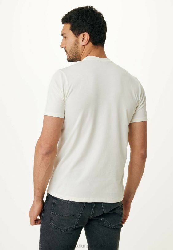 XV8H6488 férfiak Mexx póló rövid ujjú gumimintás törtfehér bézs